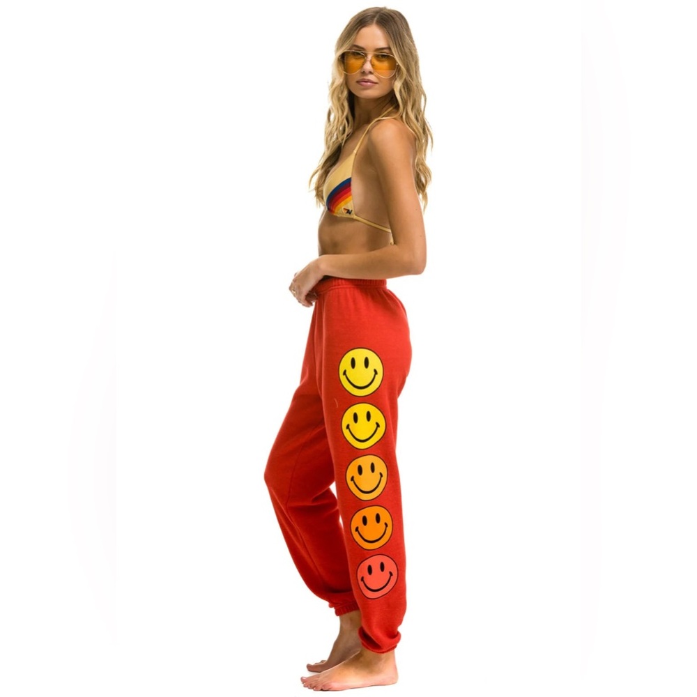 Aviator Nation Smiley Sunset Women’s Sweatpants in Red